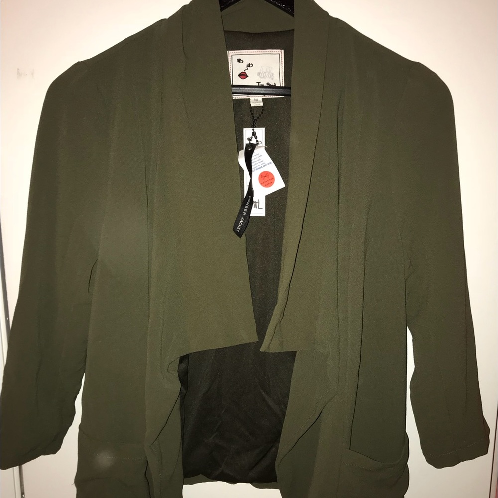 It Girl - Olive Green Polyester Jacket